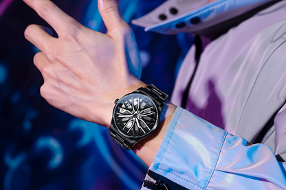 3D Spinning Car Wheel Watch
