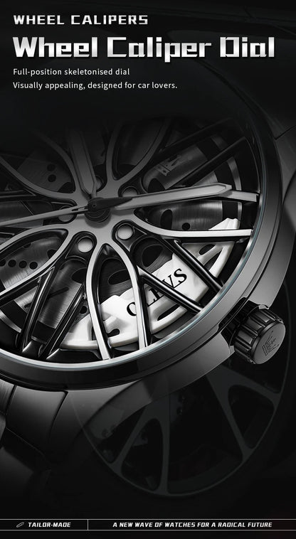3D Spinning Car Wheel Watch